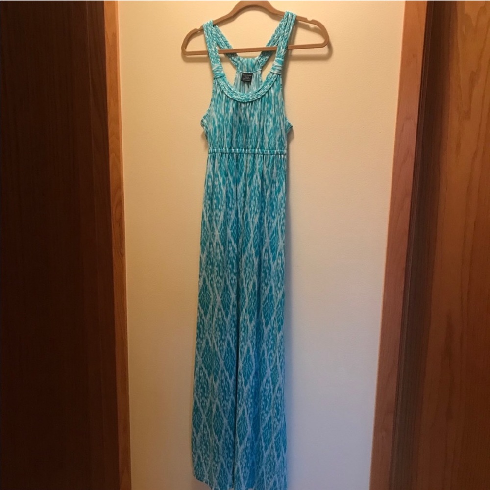 NWOT Faded Glory Teal and White Maxi Dress